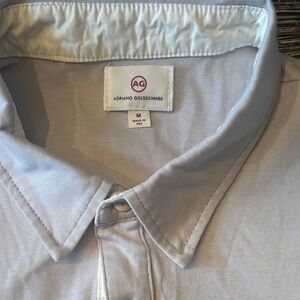 NWOT Ag Adriano Goldschmied Men's Light Gray Polo Shirt